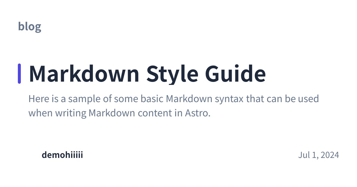 Share preview for Markdown Style Guide